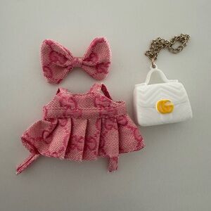 Labubu pink  dress and accessories